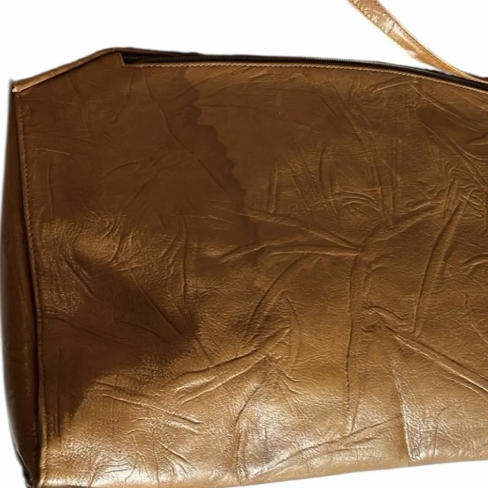 Gabriella cognac Brown leather animal print envelope crossbody bag communter bag